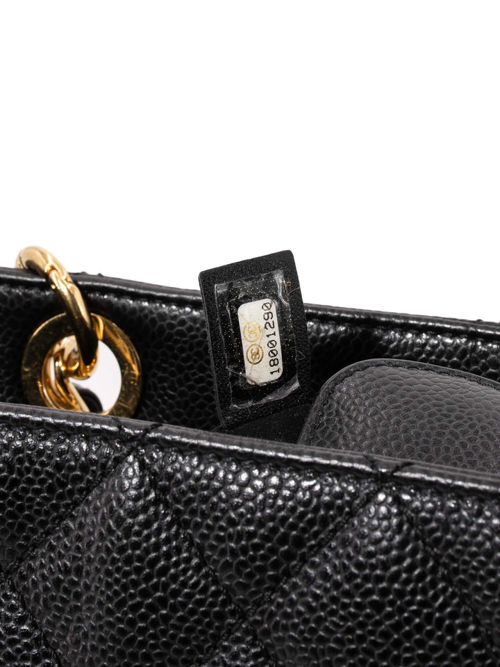 Top Quality Chanel Caviar Quilted CC Logo PST Bag Black