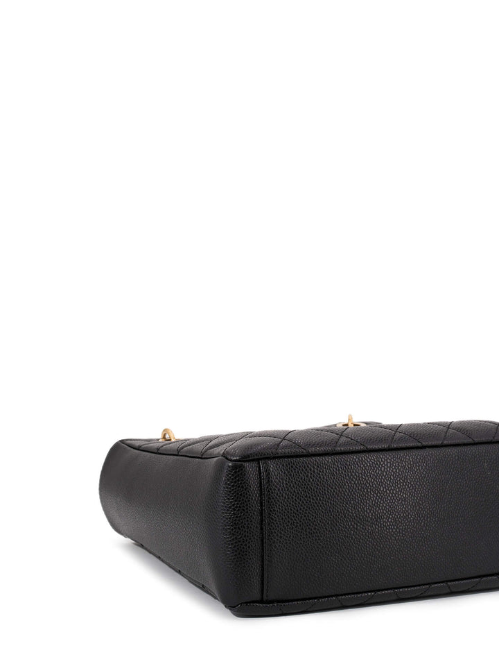 Top Quality Chanel Caviar Quilted CC Logo PST Bag Black