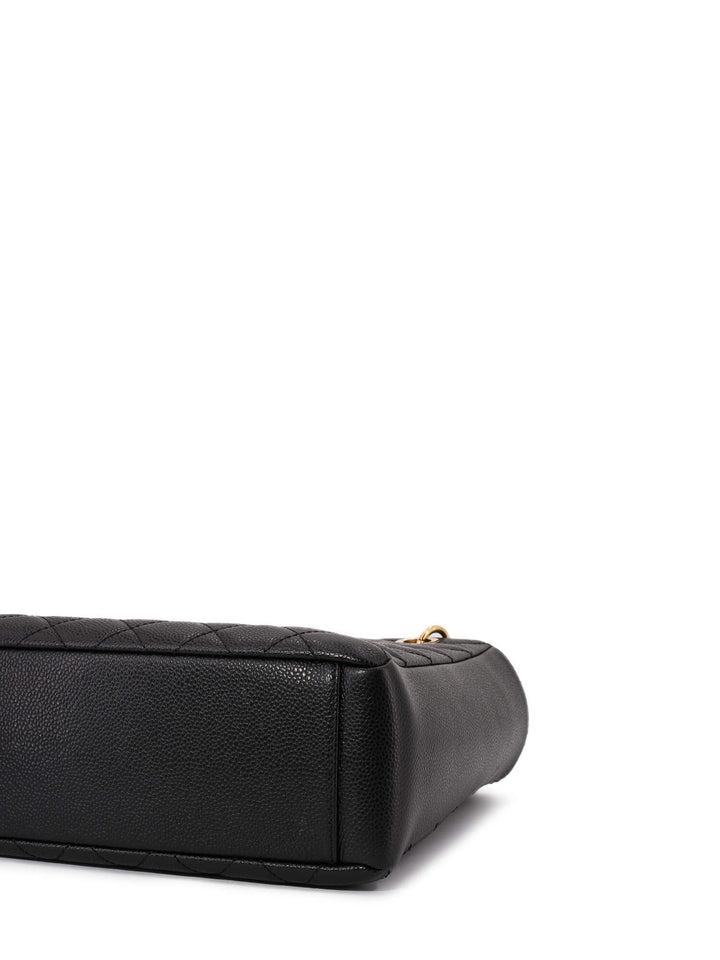 Top Quality Chanel Caviar Quilted CC Logo PST Bag Black