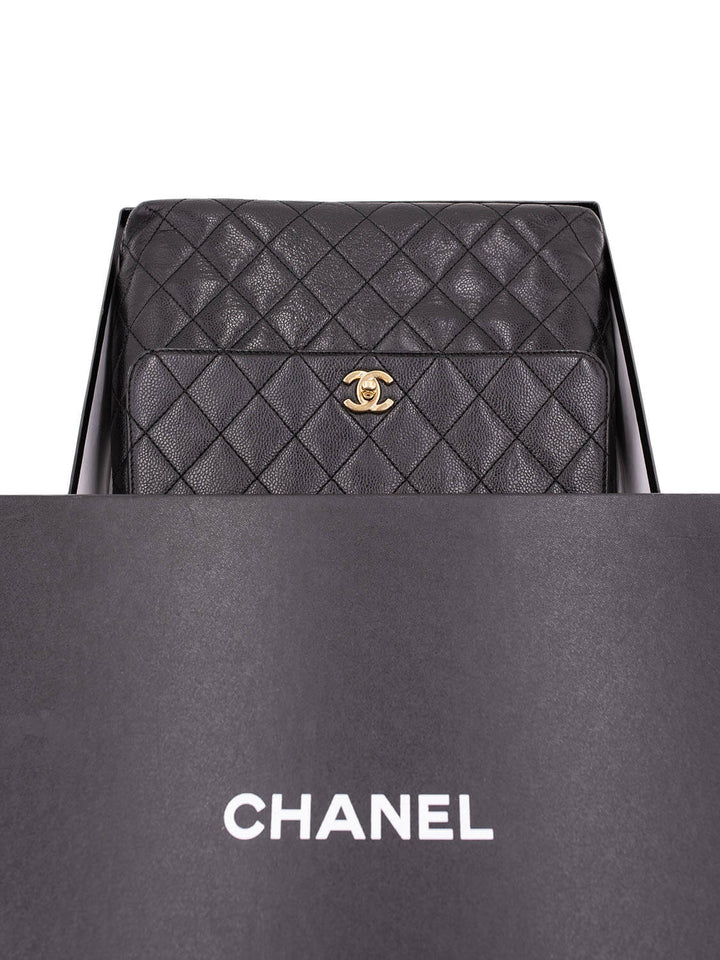 Top Quality Chanel Caviar Quilted Large Coco Handle Flap Bag Black