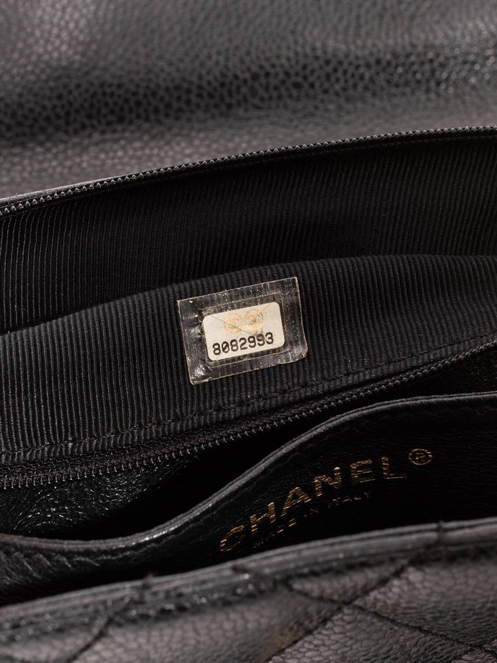 Top Quality Chanel Caviar Quilted Large Coco Handle Flap Bag Black