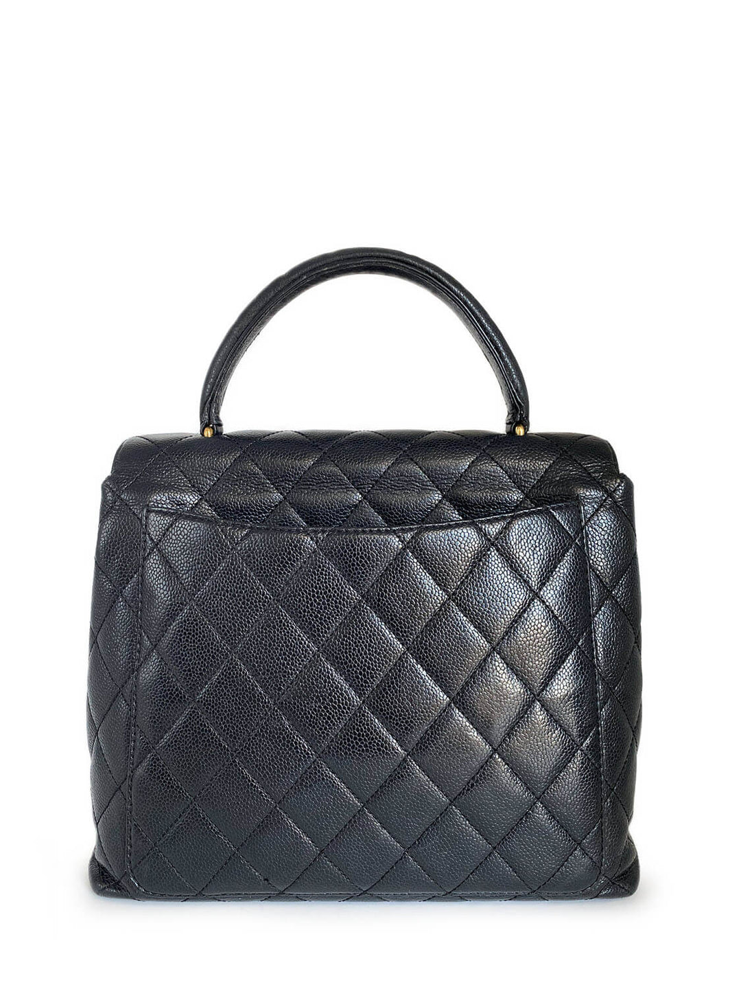 Top Quality Chanel Caviar Quilted Large Coco Handle Flap Bag Black