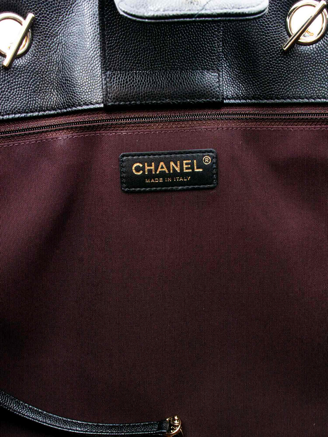 Top Quality Chanel Caviar Quilted Large Shopping Tote Black