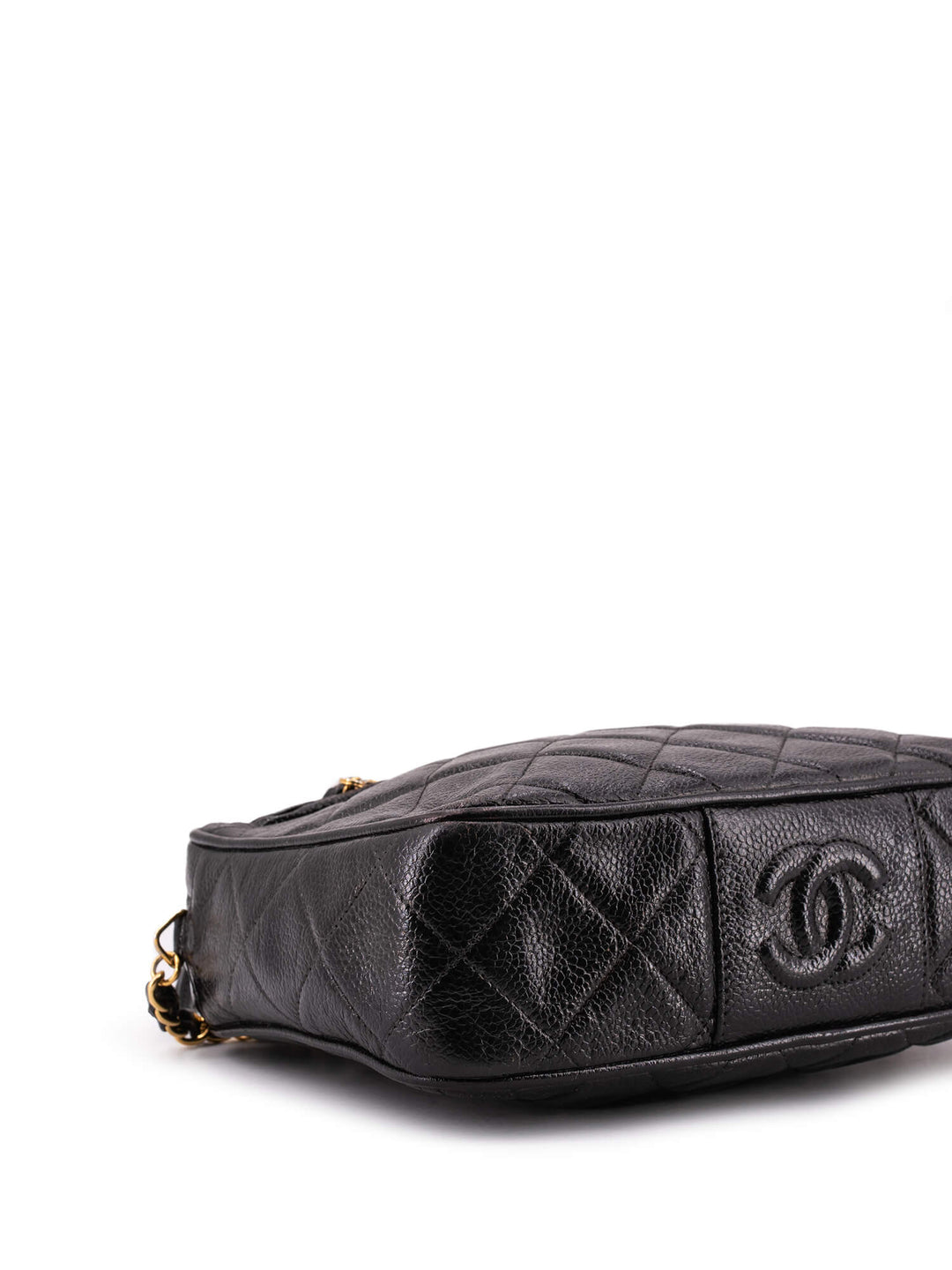Top Quality Chanel Caviar Quilted Leather CC Logo Messenger Bag Black