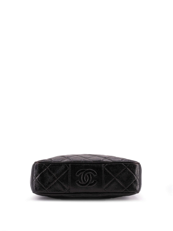 Top Quality Chanel Caviar Quilted Leather CC Logo Messenger Bag Black