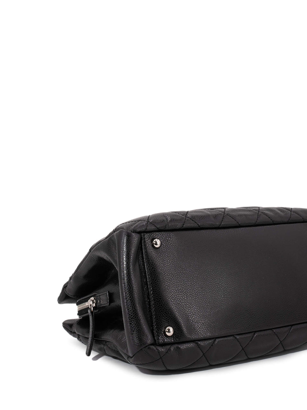 Top Quality Chanel Caviar Quilted Leather CC Logo Shopper Bag Black