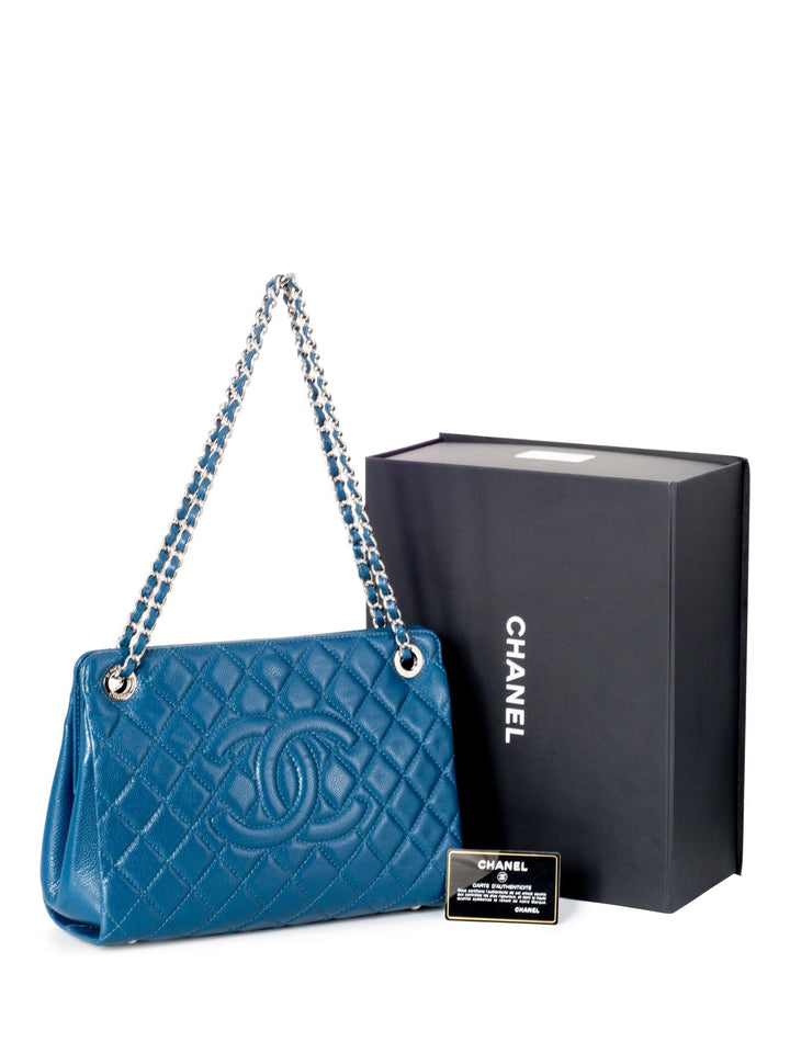 Top Quality Chanel Caviar Quilted Leather Grand Shopper GST Bag Blue