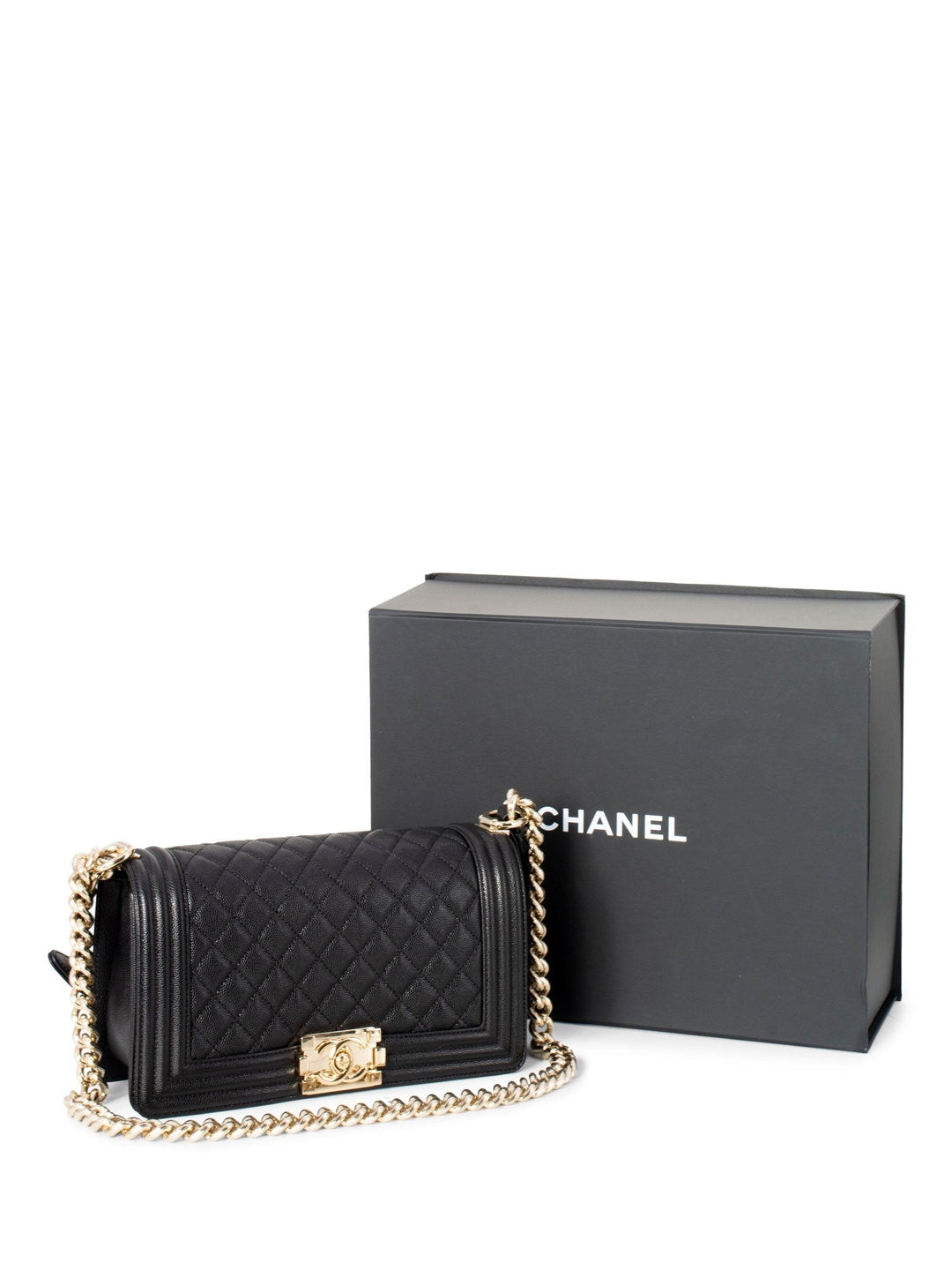 Top Quality Chanel Caviar Quilted Medium Boy Flap Bag Black