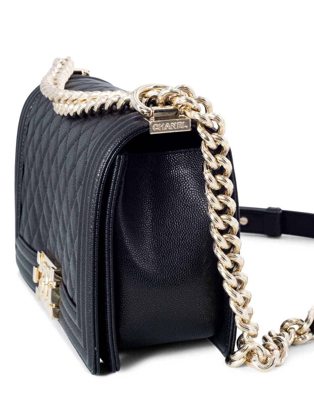 Top Quality Chanel Caviar Quilted Medium Boy Flap Bag Black
