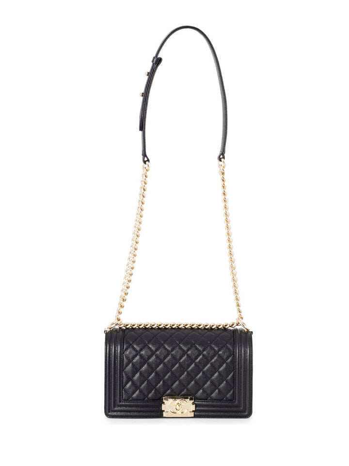 Top Quality Chanel Caviar Quilted Medium Boy Flap Bag Black