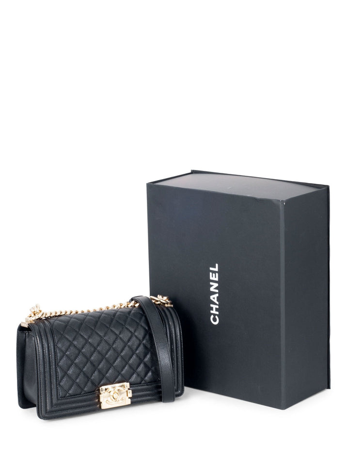 Top Quality Chanel Caviar Quilted Medium Boy Flap Bag Black