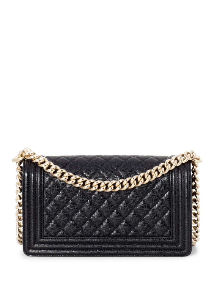 Top Quality Chanel Caviar Quilted Medium Boy Flap Bag Black