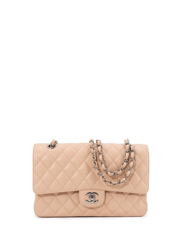 Top Quality Chanel Caviar Quilted Medium Double Flap Bag Beige