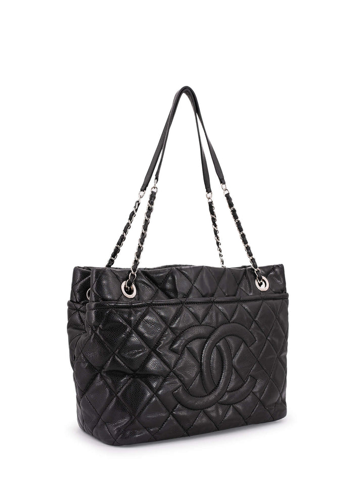 Top Quality Chanel Caviar Quilted Timeless Soft Shopper Bag Black