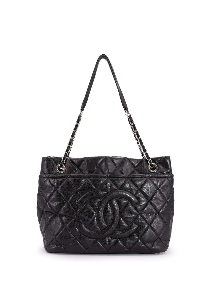 Top Quality Chanel Caviar Quilted Timeless Soft Shopper Bag Black