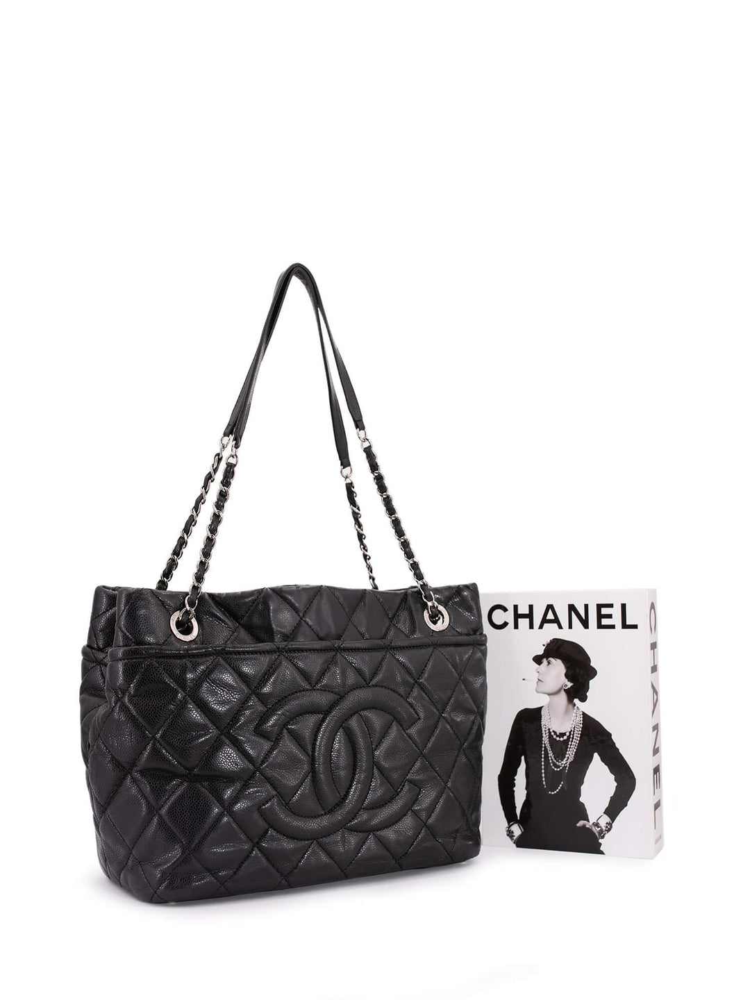 Top Quality Chanel Caviar Quilted Timeless Soft Shopper Bag Black