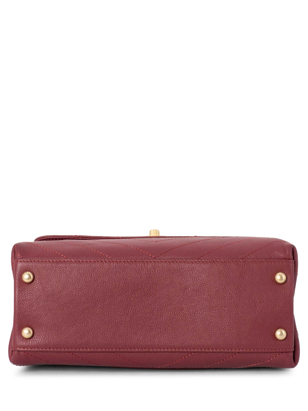 Top Quality Chanel Chevron Caviar Leather Top Handle Flap Bag Burgundy