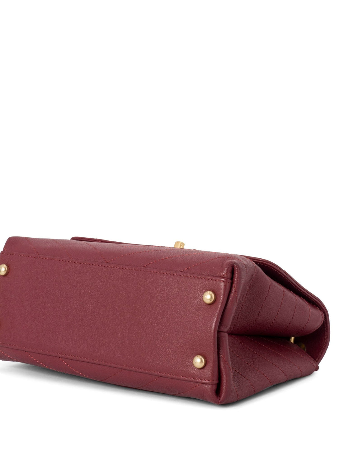 Top Quality Chanel Chevron Caviar Leather Top Handle Flap Bag Burgundy