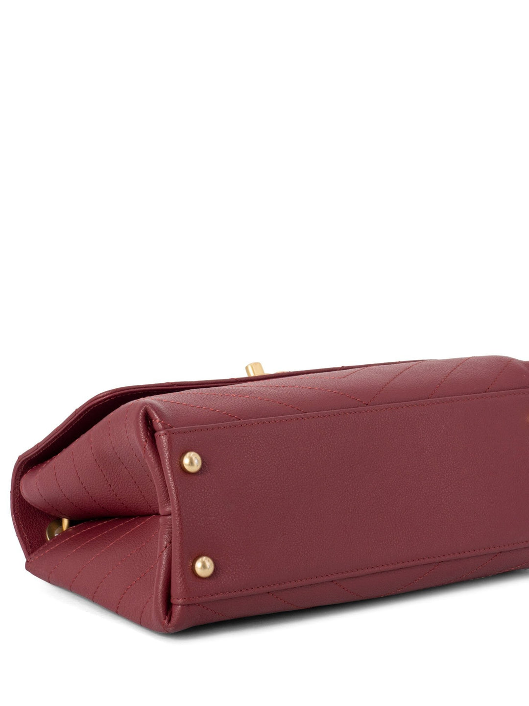 Top Quality Chanel Chevron Caviar Leather Top Handle Flap Bag Burgundy