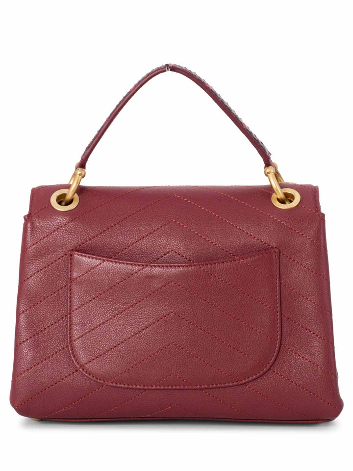 Top Quality Chanel Chevron Caviar Leather Top Handle Flap Bag Burgundy