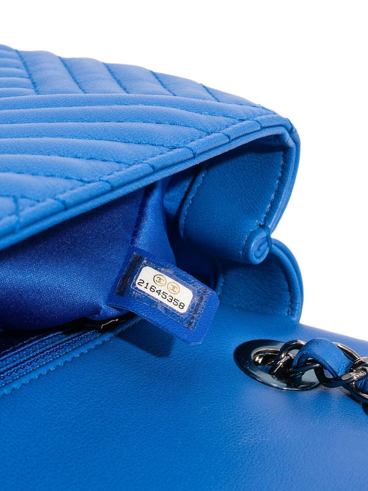 Top Quality Chanel Chevron Quilted Leather Flap Bag Royal Blue