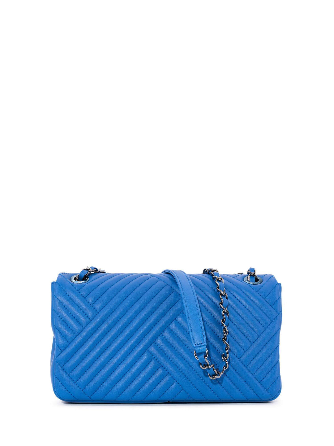Top Quality Chanel Chevron Quilted Leather Flap Bag Royal Blue