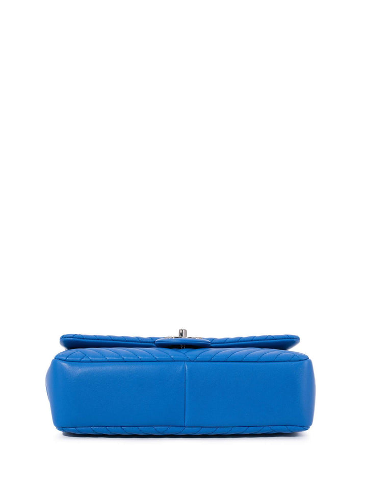 Top Quality Chanel Chevron Quilted Leather Flap Bag Royal Blue