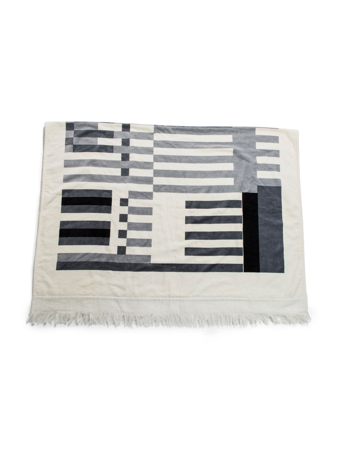 Top Quality Chanel Cotton CC Logo Fringe Extra Large Towel White Grey Black