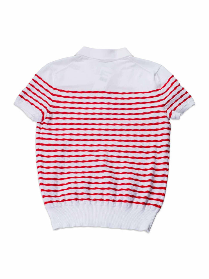 Top Quality Chanel Cotton CC Logo Polo T-Shirt Red White