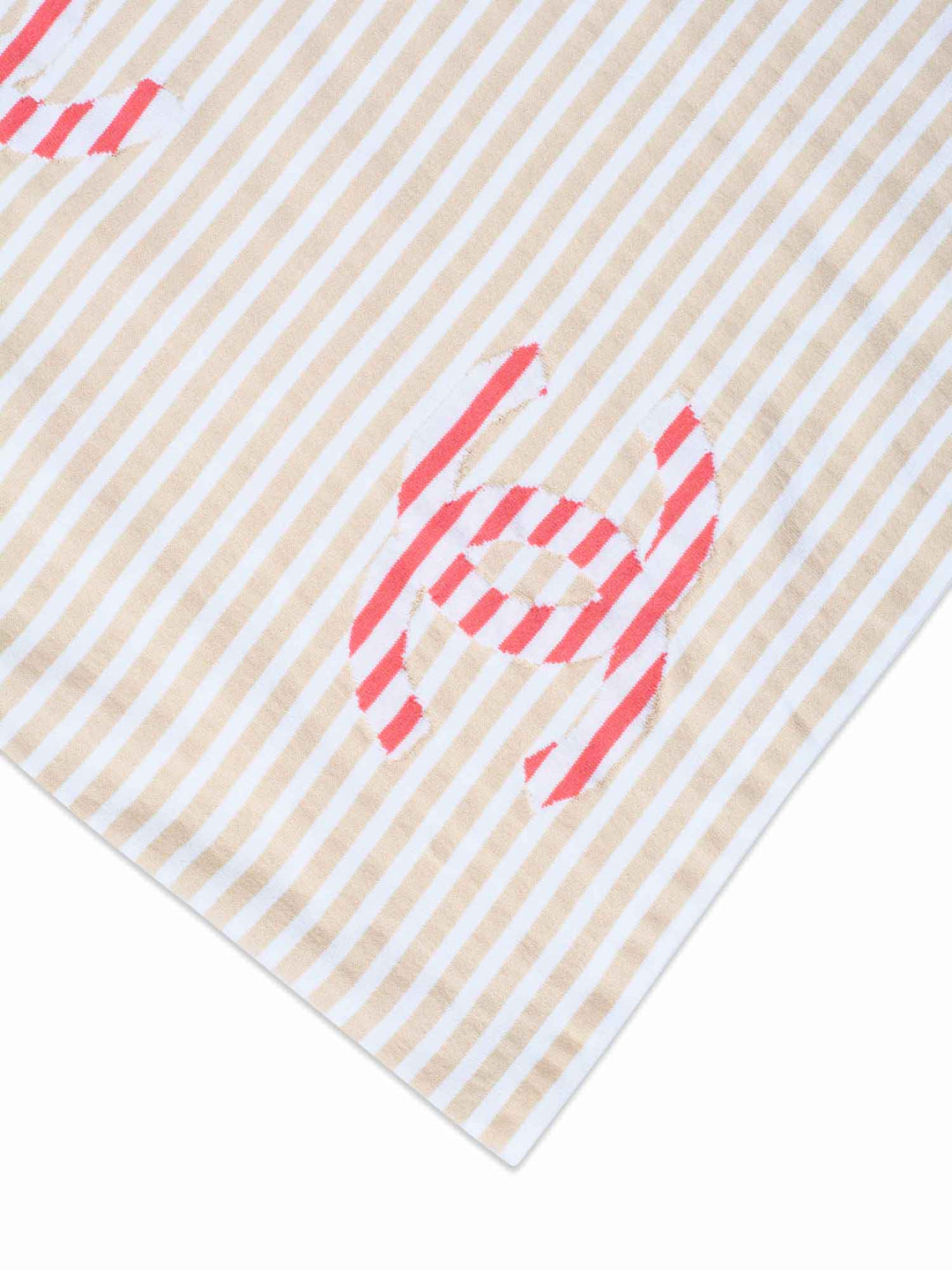 Top Quality Chanel Cotton CC Logo Stripe Top Tan Pink EU 42