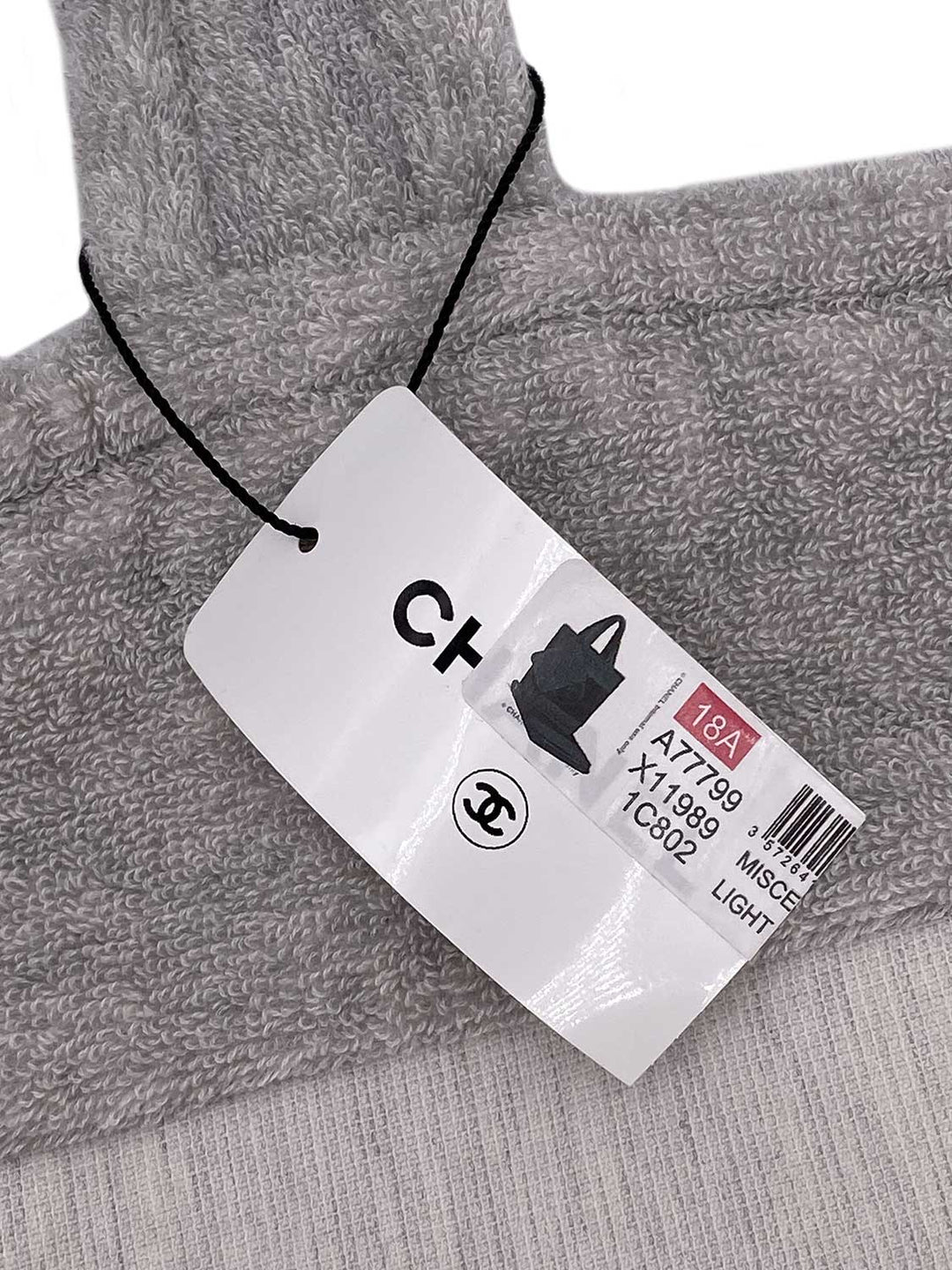 Top Quality Chanel Cotton CC Logo XXL Beach Bag Grey