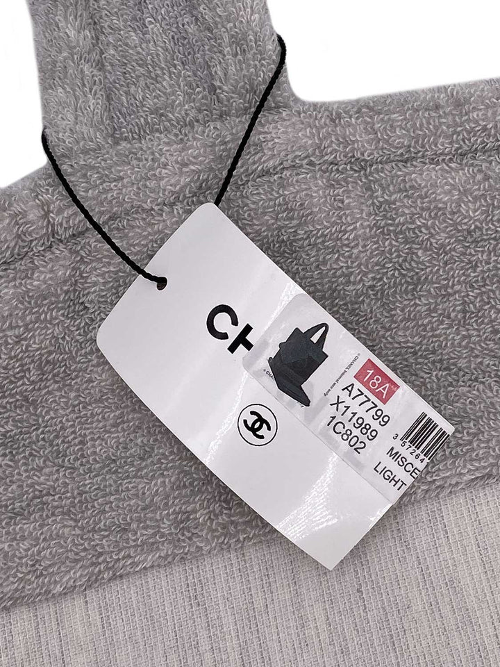 Top Quality Chanel Cotton CC Logo XXL Beach Bag Grey