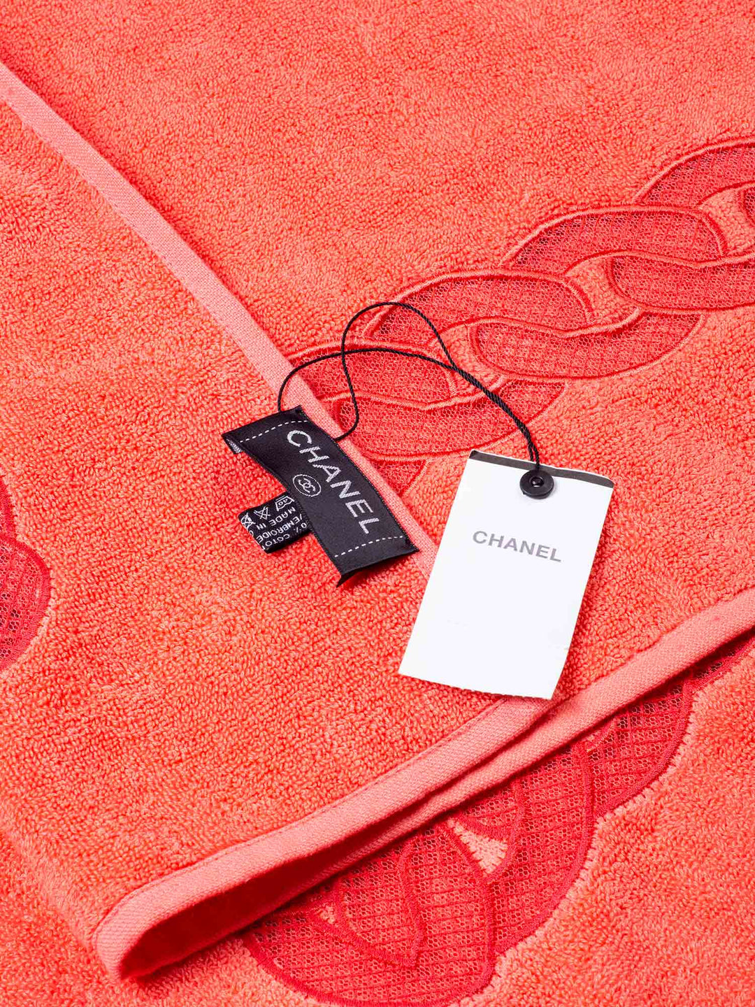 Top Quality Chanel Cotton CC Logo XXL Beach Towel Pink