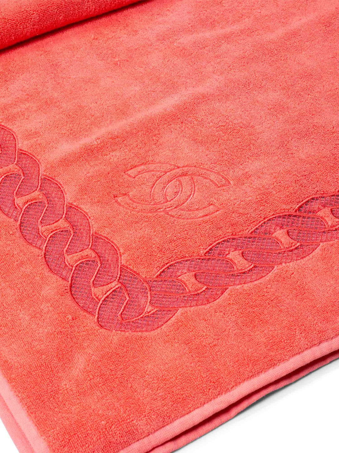 Top Quality Chanel Cotton CC Logo XXL Beach Towel Pink