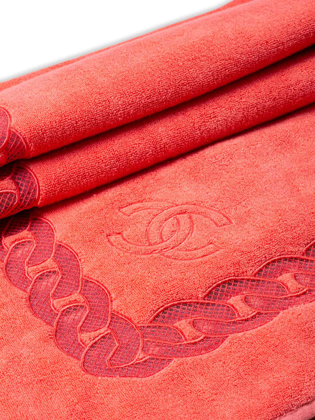 Top Quality Chanel Cotton CC Logo XXL Beach Towel Pink