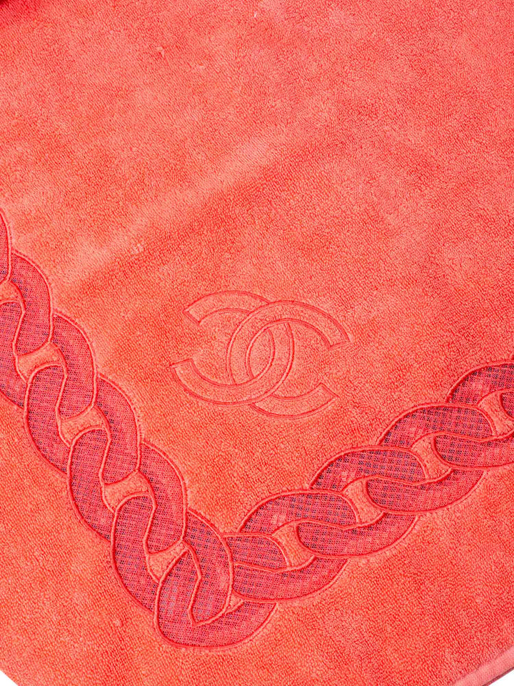 Top Quality Chanel Cotton CC Logo XXL Beach Towel Pink