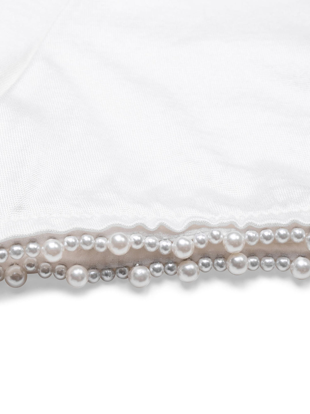 Top Quality Chanel Cotton Pearl Fringe Top White