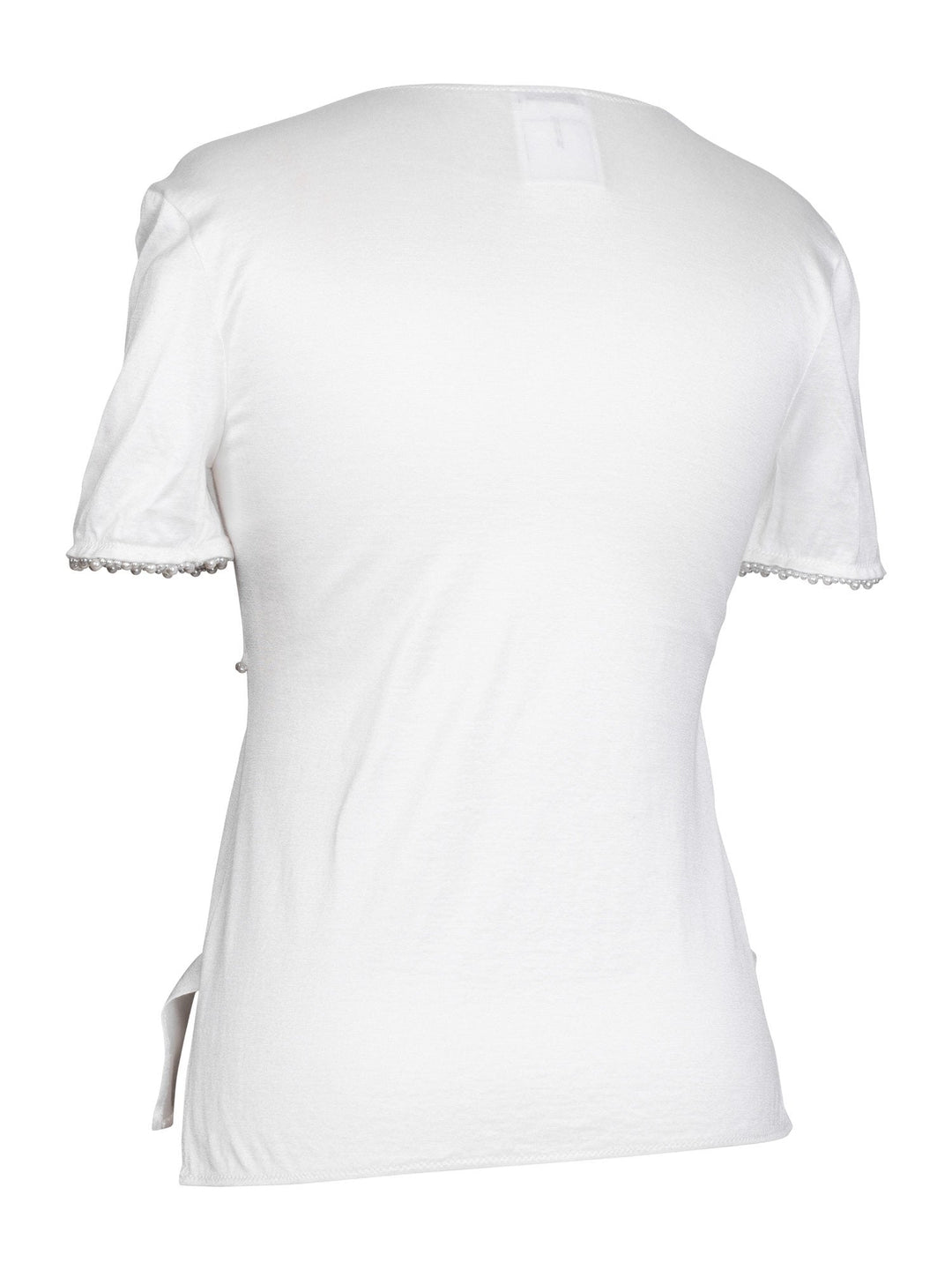 Top Quality Chanel Cotton Pearl Fringe Top White