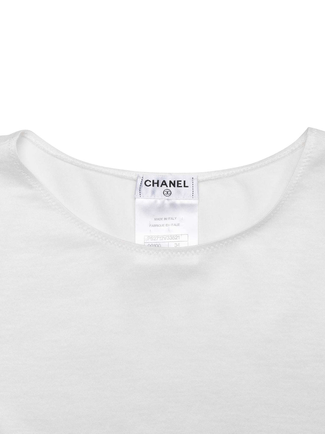 Top Quality Chanel Cotton Pearl Fringe Top White