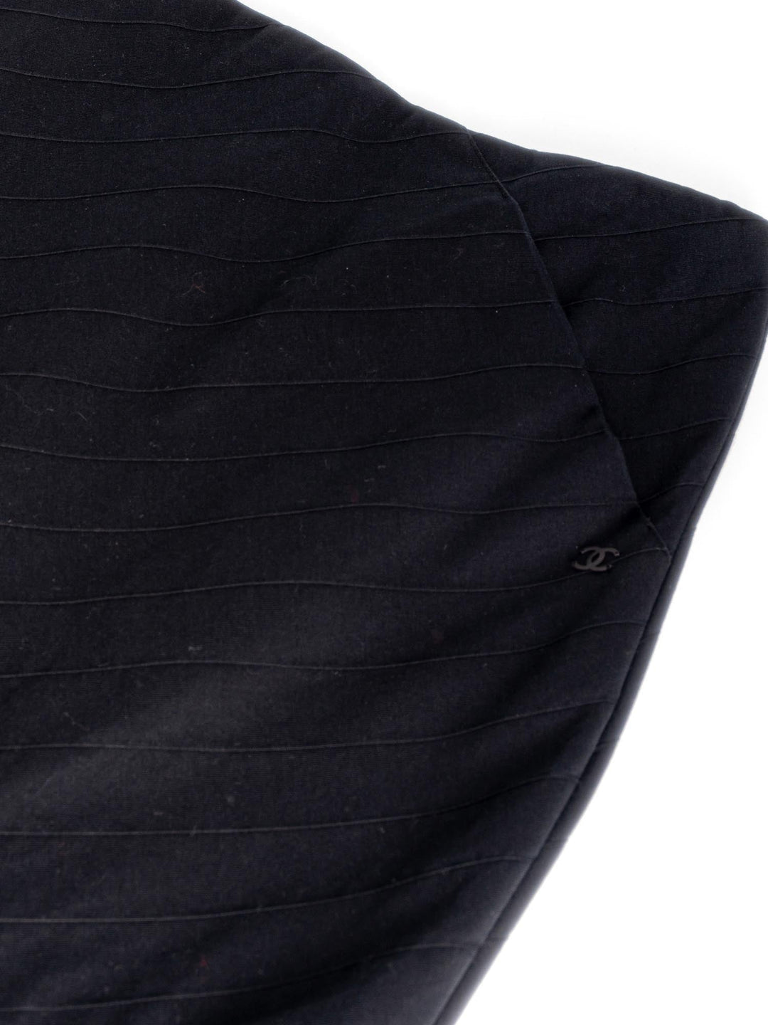 Top Quality Chanel Cotton Pleated Midi Skirt Navy Blue