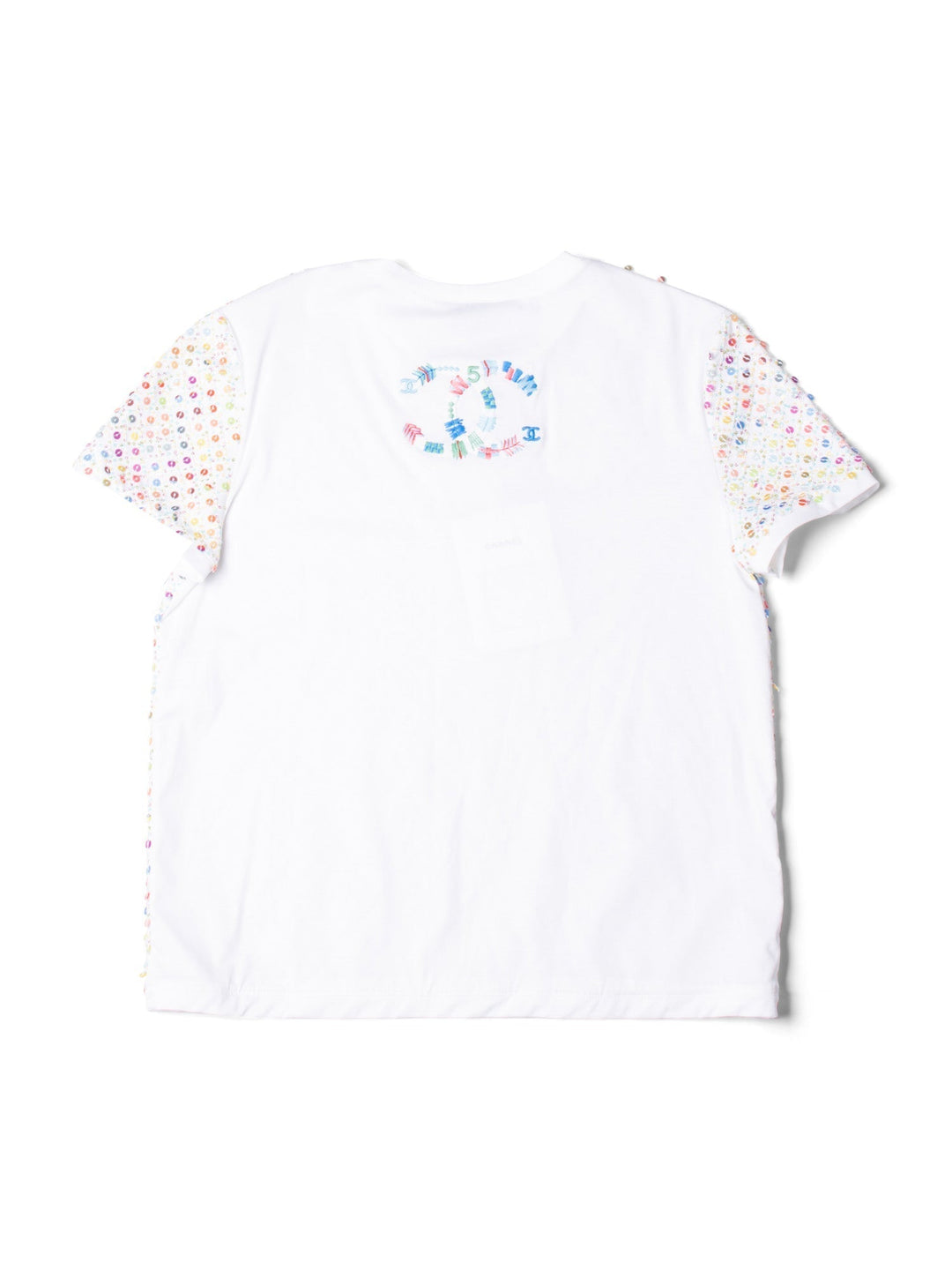 Top Quality Chanel Cotton Sequin CC Logo La Pausa Top White