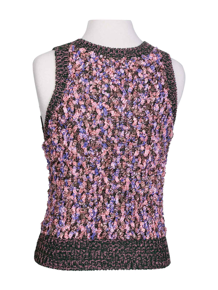 Top Quality Chanel Cotton Silk Knitted Tweed Vest Multicolor