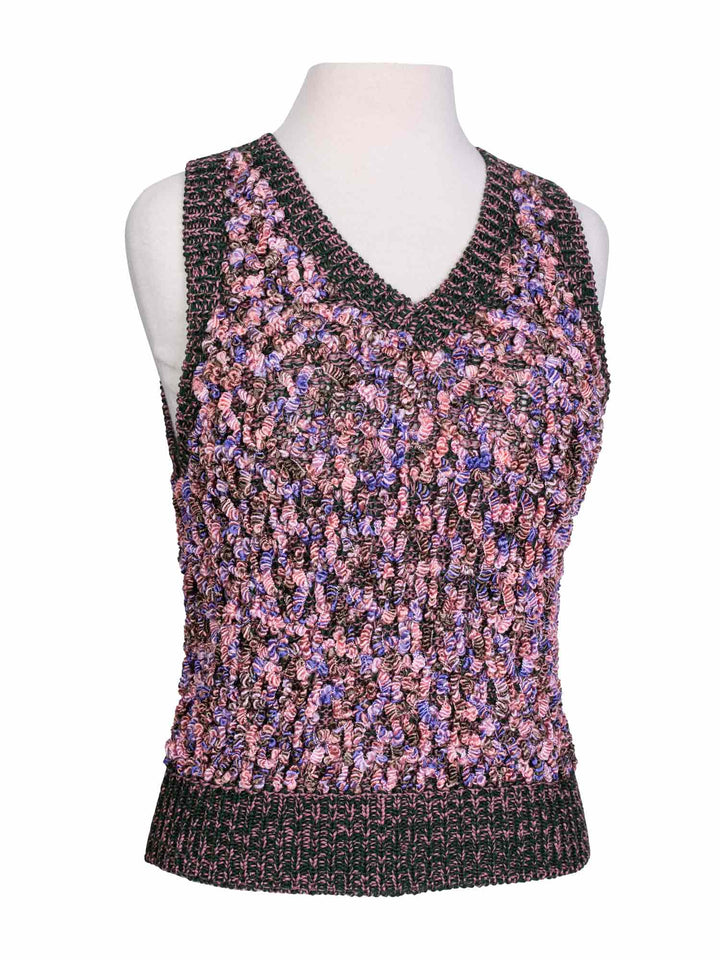 Top Quality Chanel Cotton Silk Knitted Tweed Vest Multicolor