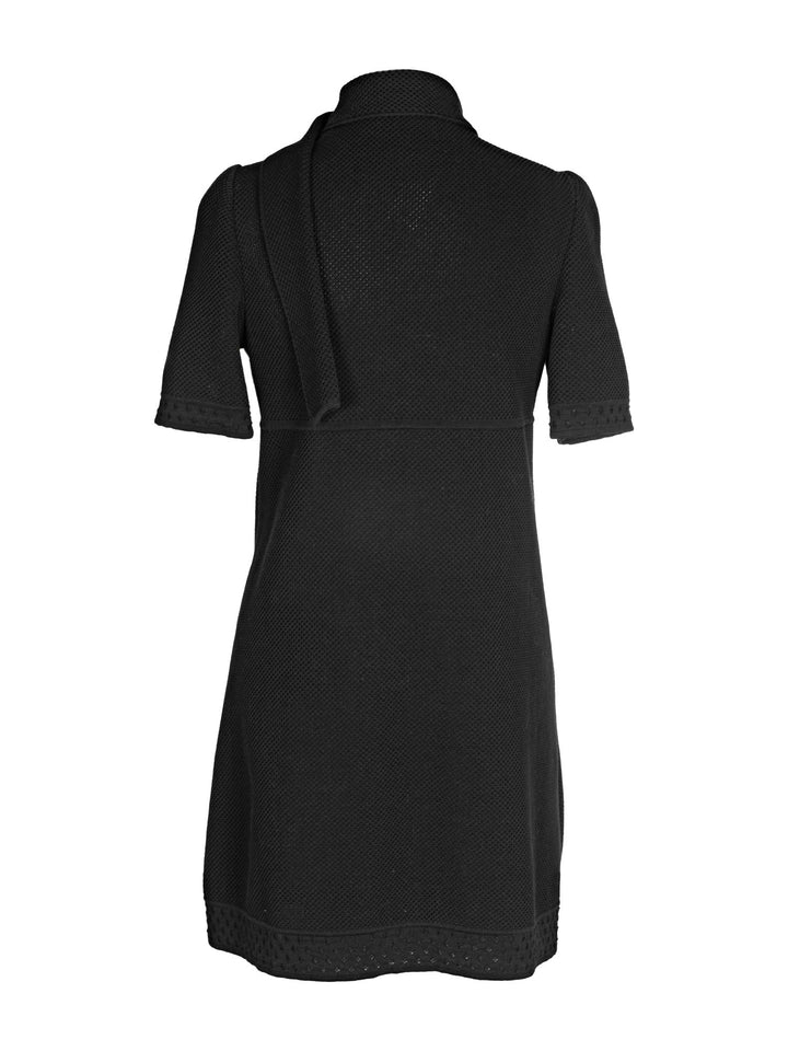 Top Quality Chanel Cotton Tweed Camellia Mini Dress Black