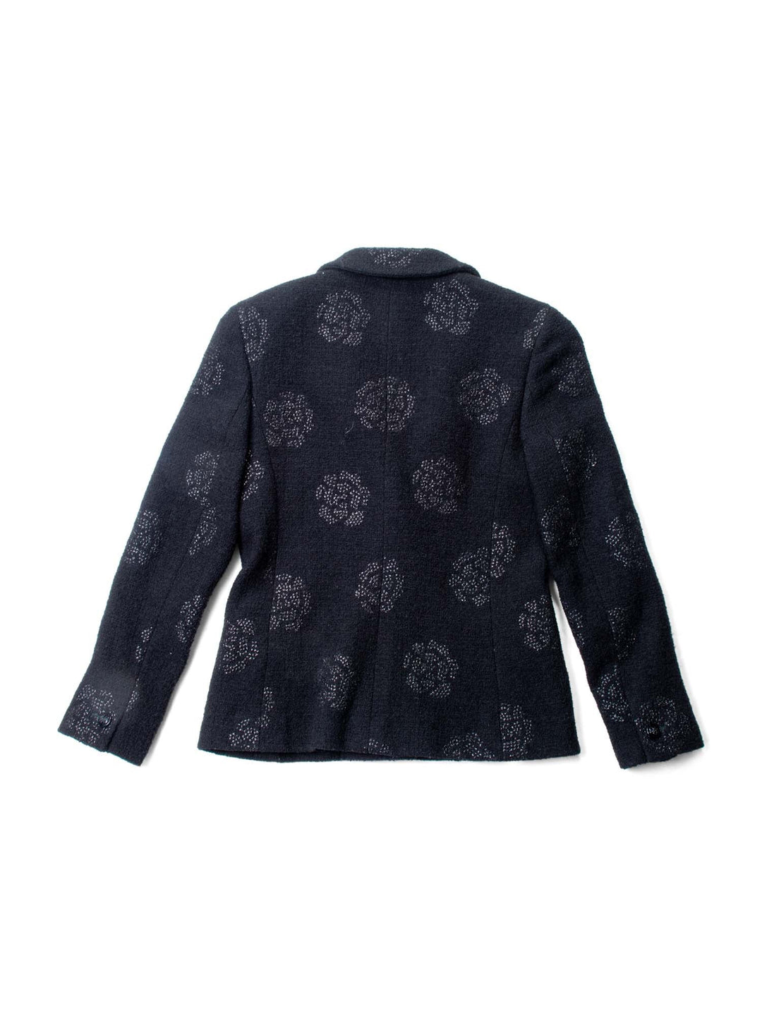 Top Quality Chanel Fantasy Tweed Camellia Flower Embroidered Jacket Black
