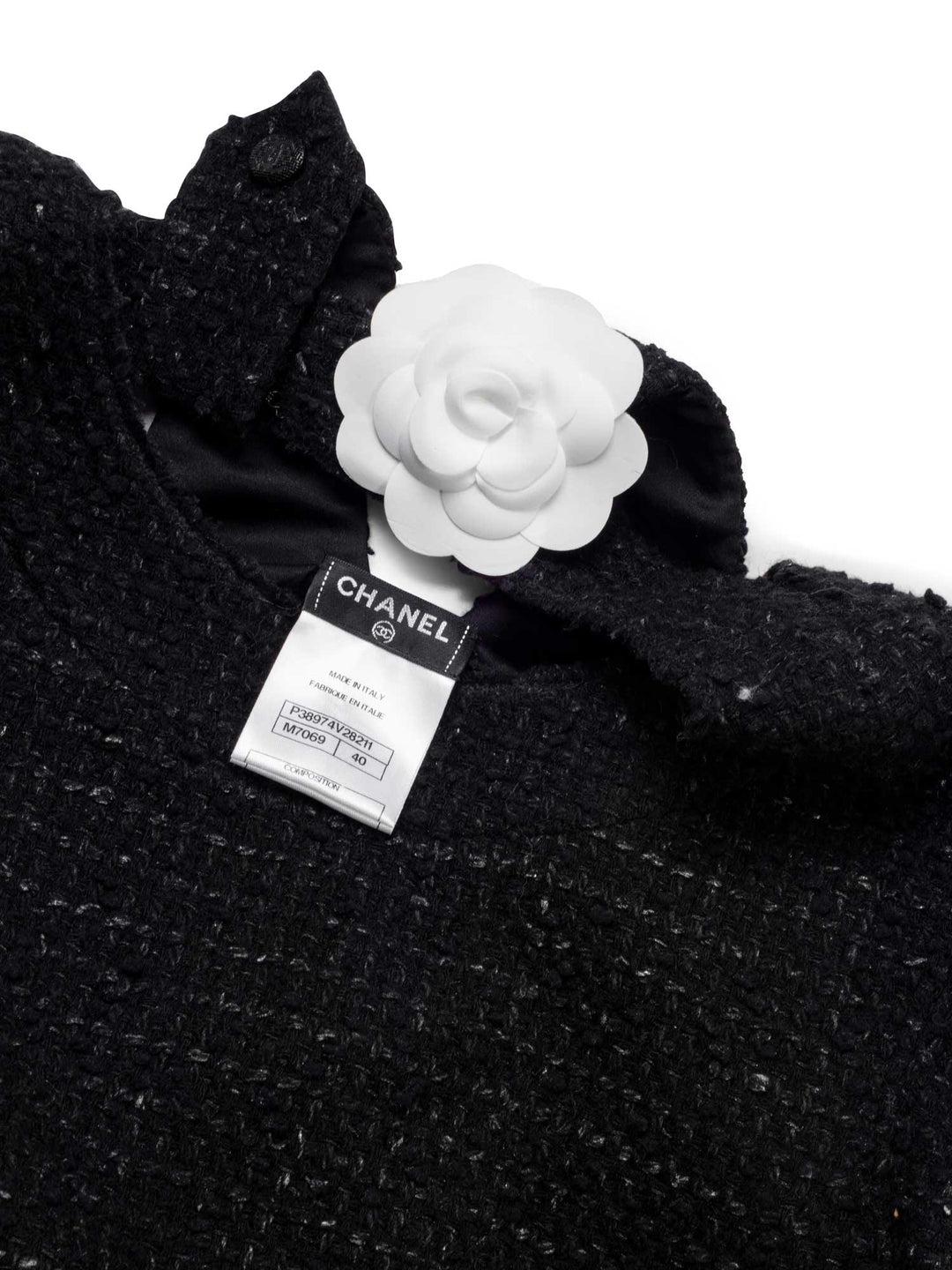 Top Quality Chanel Fantasy Tweed Ruffle Top Black