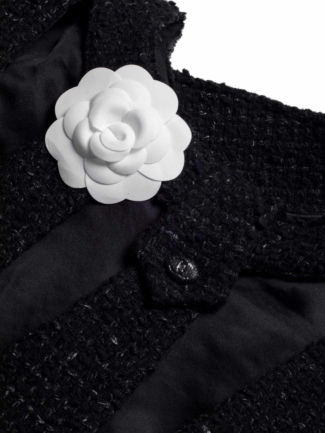 Top Quality Chanel Fantasy Tweed Ruffle Top Black
