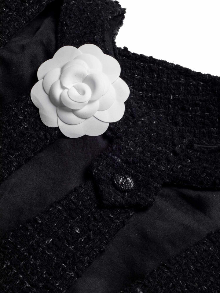 Top Quality Chanel Fantasy Tweed Ruffle Top Black