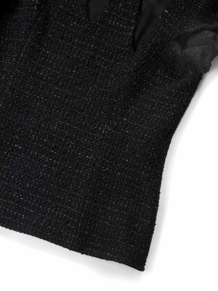 Top Quality Chanel Fantasy Tweed Ruffle Top Black