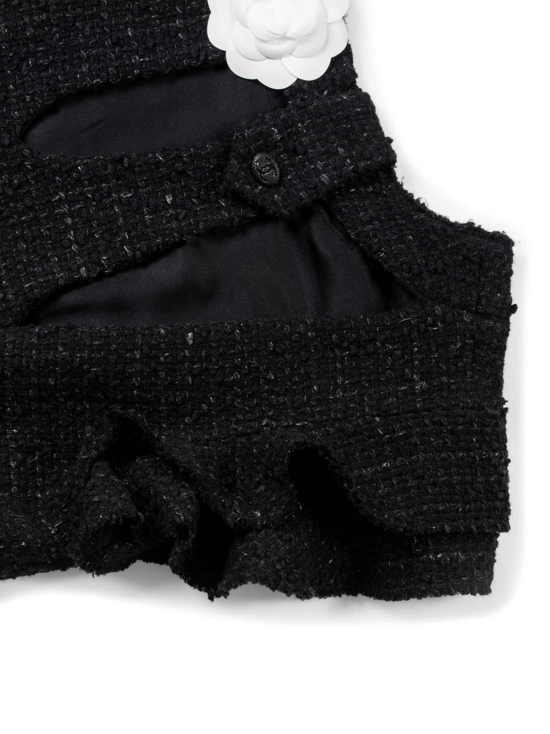 Top Quality Chanel Fantasy Tweed Ruffle Top Black